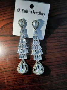 Elegant Drop Earrings with Crystal Accents