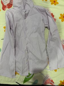 Back Tie Button-Up Shirt with Bell