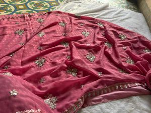 Elegant Pink Saree🥰
