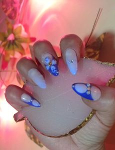 Blue Orchid Press On Nails