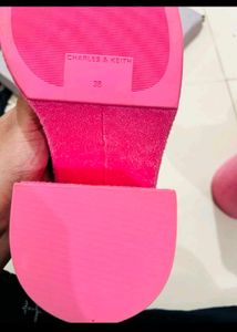 Charles Keith Hot Pink Terry Platform Heels
