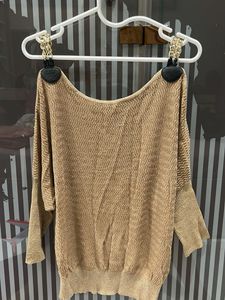 Sparkly Gold Dolman Sleeve Top