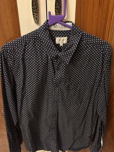Men's Navy Blue Patterned Shirt