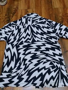 Men's Black &amp; White Lightning Bolt Shirt