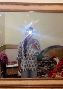 Stylish Blue and White Printed Kurta