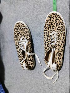 Leopard Print Canvas Sneakers
