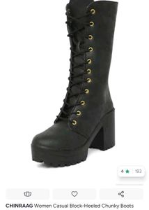 CHINRAAG Women's Chunky Block-Heeled Boots