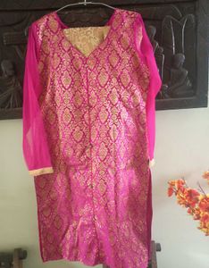 Elegant Pink & Gold Kurta Set