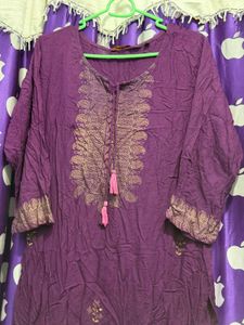 Purple Embroidered Kurta set