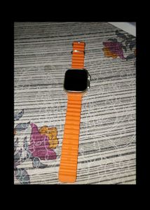 Smartwatch with Orange Strap