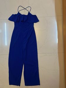 Royal Blue criss corss front back Jumpsuit