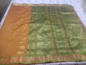 Saree with blouse piece.