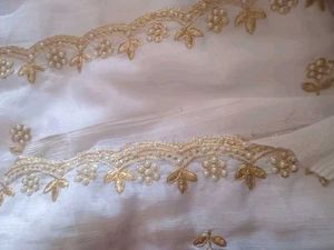 Elegant White Saree with Gold Embroidery