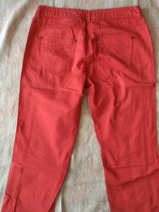 Coral Cropped Pants