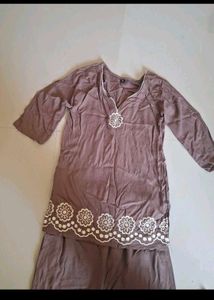Boho Chic Brown Tunic and Pants Set