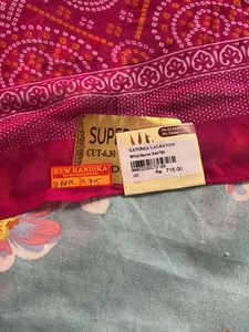 Beautiful Pink Bandhani Saree