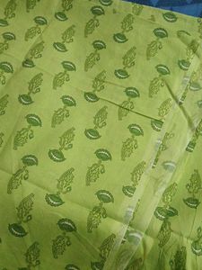 Green Floral Print Dress Material