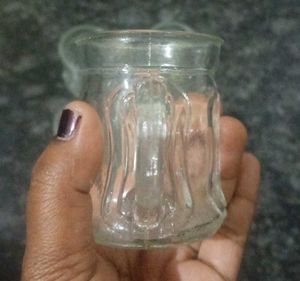 Set of 5 small Glass Cups with Handles