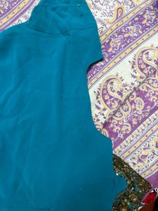 Elegant Teal Embellished Kurti with Churidar