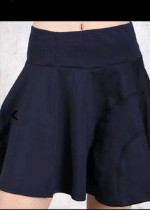 Navy Blue Crop Top and Skirt Set
