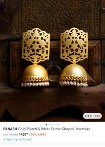 Panash Gold Plated Shaped Jhumka