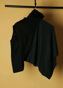 Black Green Panel V Neck Tshirt- Brand New