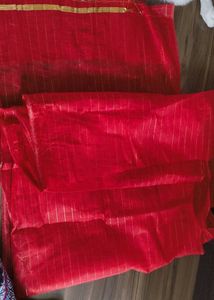 bhaguwa (orange) pagdi cloth with Gold Stripes