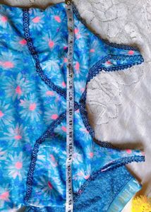 Cute Blue Daisy Print Sleep Set