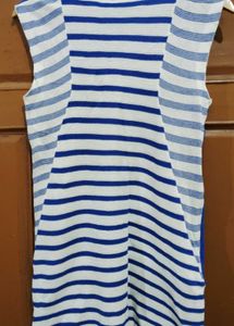Striped Sleeveless Winter Dress
