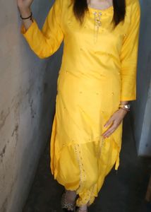 Yellow Kurti And Lower