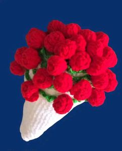 Crocheted Rose Bouquet Display