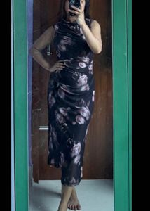 🍁Chic Floral Ruched Maxi Dress