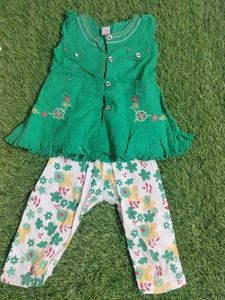 Green Floral Top and Pant Set