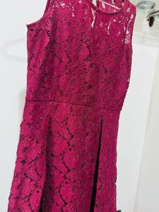 Burgundy Lace Sleeveless Dress