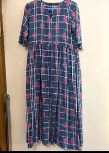 Libas Stylish Checked long kurta/ dress
