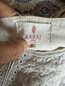 CREAM NAZAM KURTA SET WITH PRINTED DUPATTA