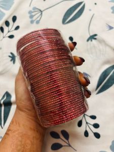 Set of Red Metal Bangles
