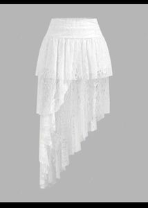 White Lace Layered hi-lo Skirt | Brand New | Half