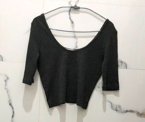 Vollen Crop Round Neck Top