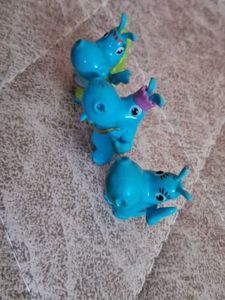 Cute Blue Hippo Figurines Set