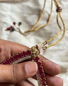 ruby and gold long chain combo