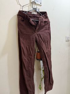 Maroon High-Waisted Pants