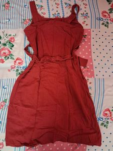 Stylish Red Double-Breasted Dress