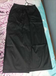 Black Cargo Style Maxi Skirt