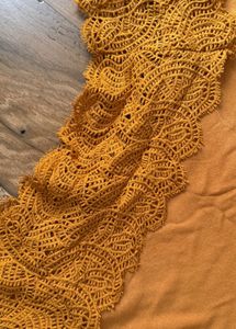 Mustard Yellow Off-Shoulder Lace Top