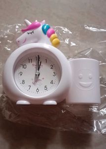 Cute Unicorn Alarm Clock with Pen Holder
