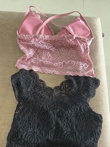 Lace Bralettes (Pink &amp; Black)