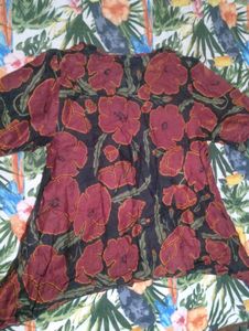 Floral Print Button-Down Top