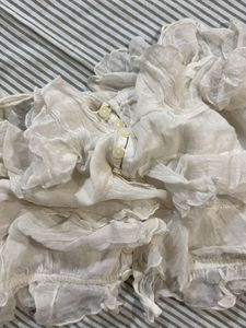Ruffled White Crop Top adjusted straps