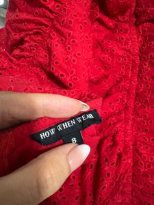 HWW Broderie Frill Shoulder Jumpsuit with belt